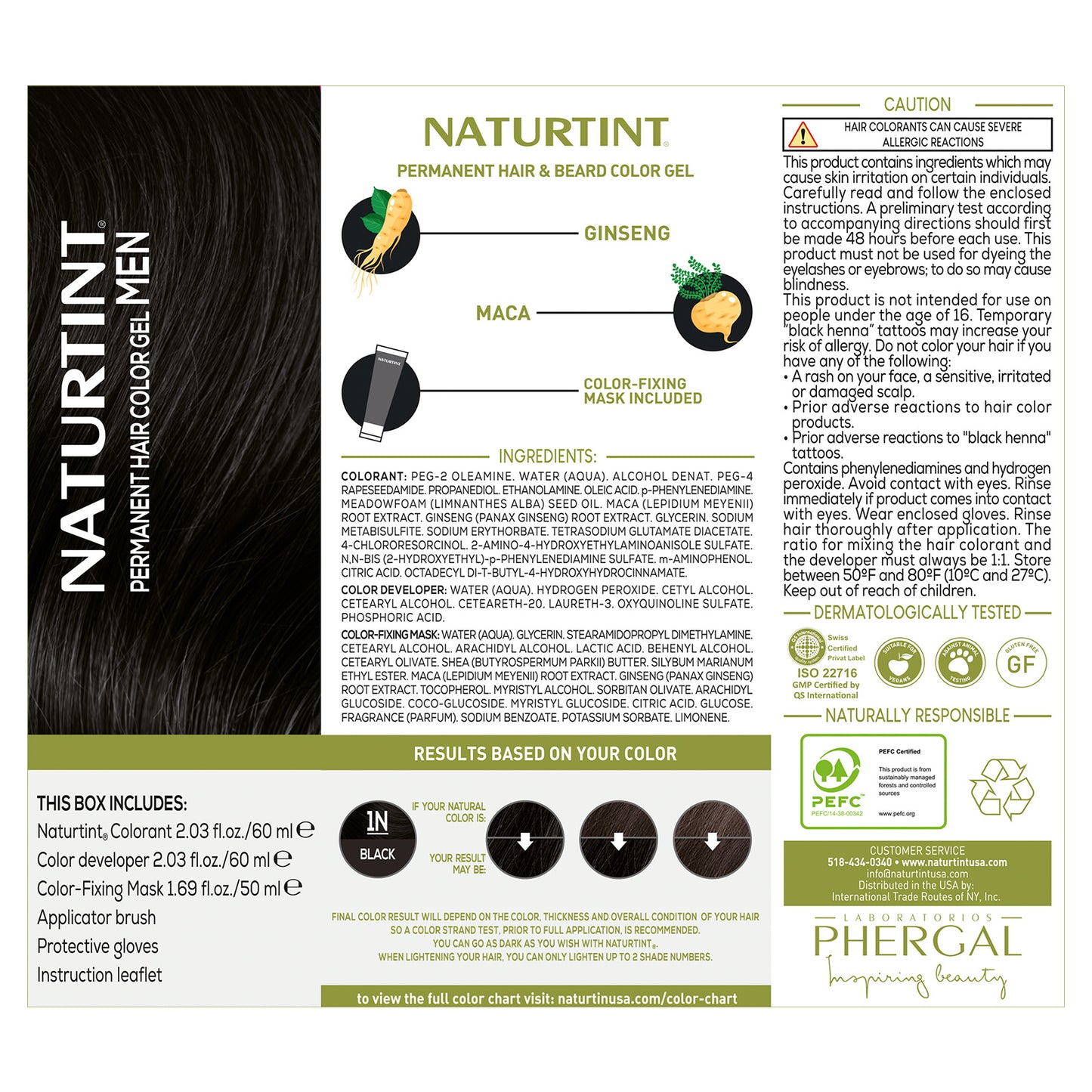 Naturtint Men's Permanent Hair Color 1N Black