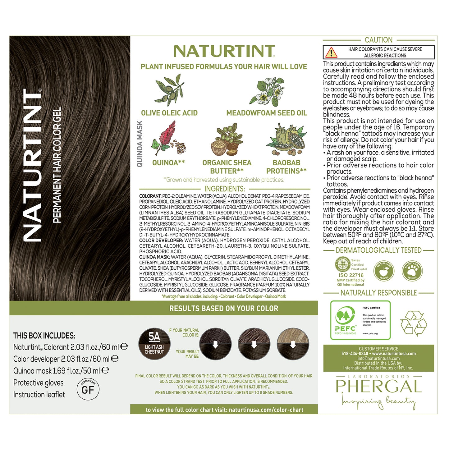 Naturtint Permanent Hair Color 5A Light Ash Chestnut