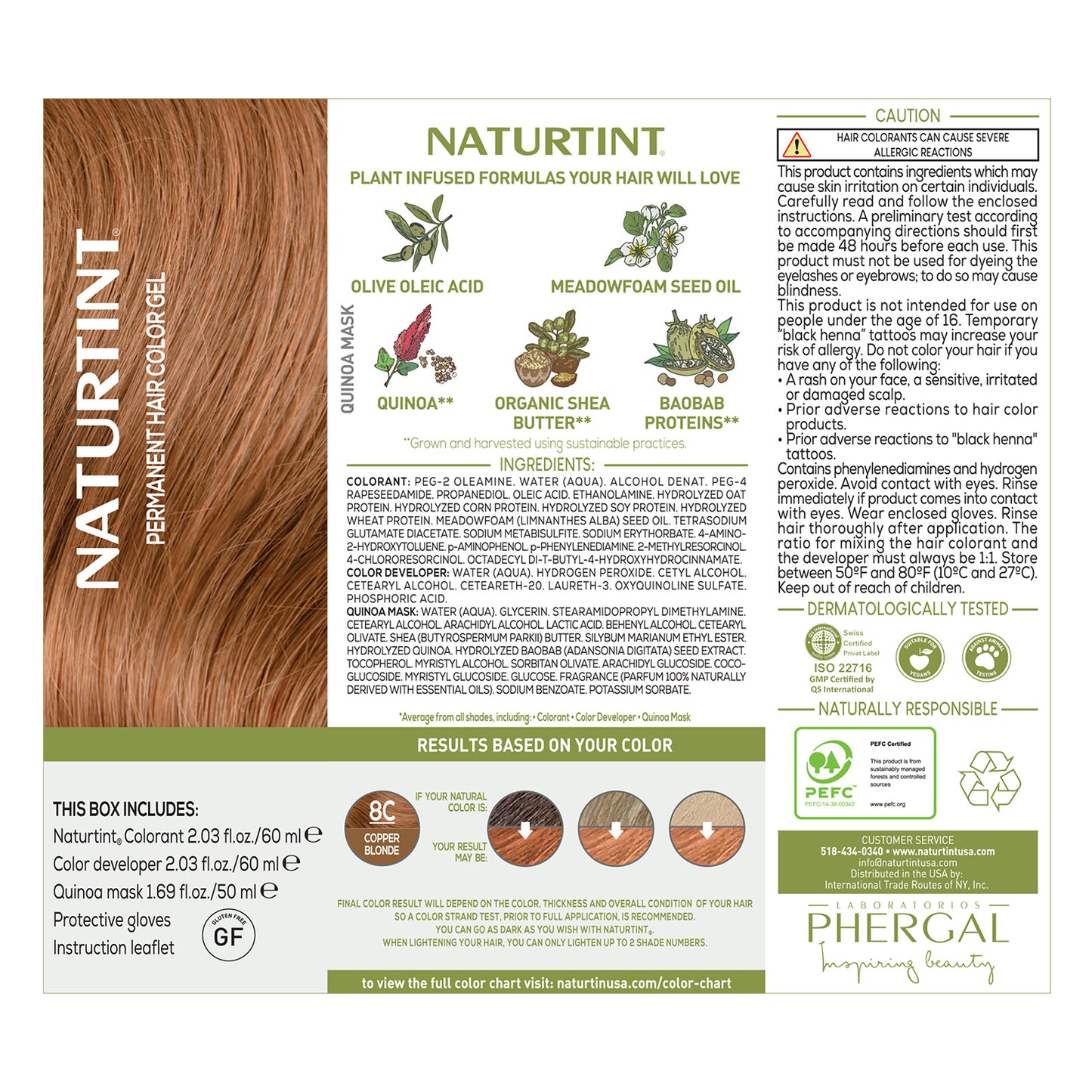 Naturtint Permanent Hair Color 8C Copper Blonde (Packaging may vary)