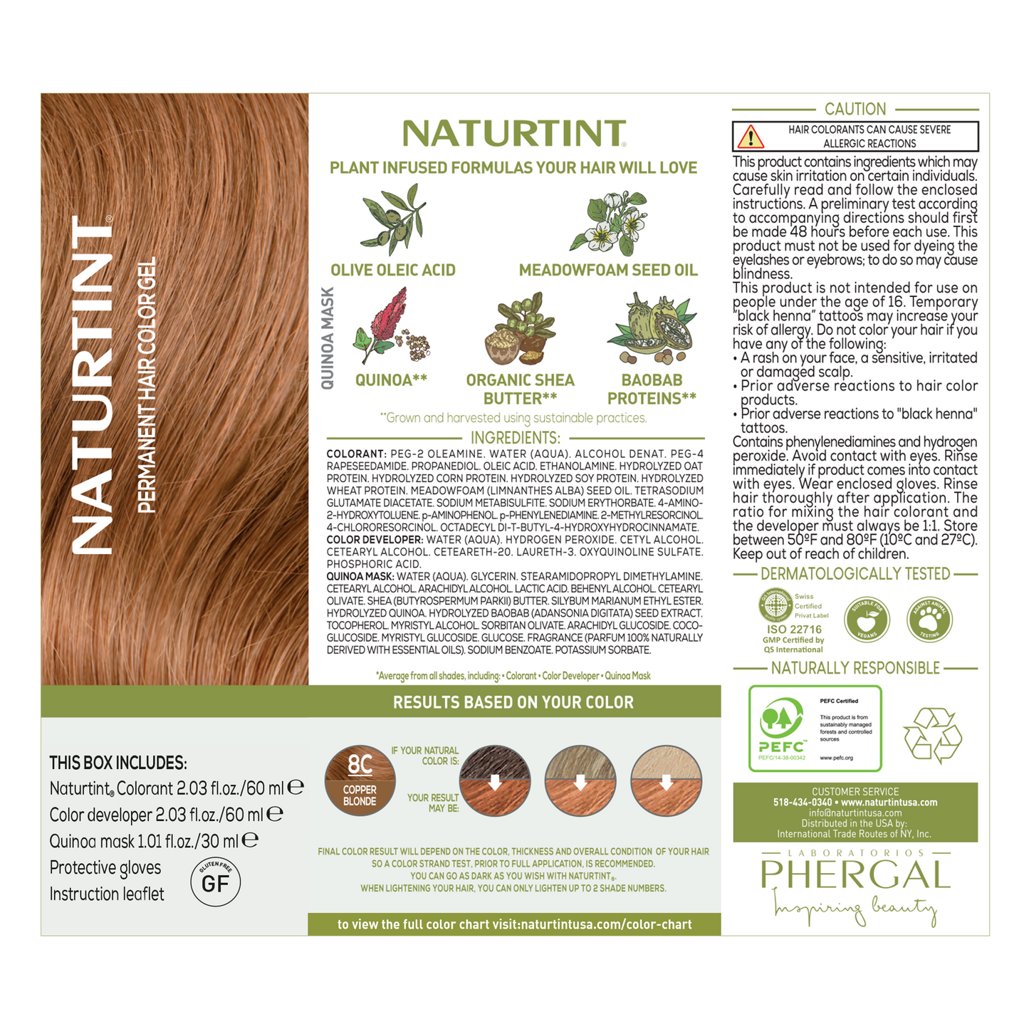 Naturtint Permanent Hair Color 8C Copper Blonde (Packaging may vary)