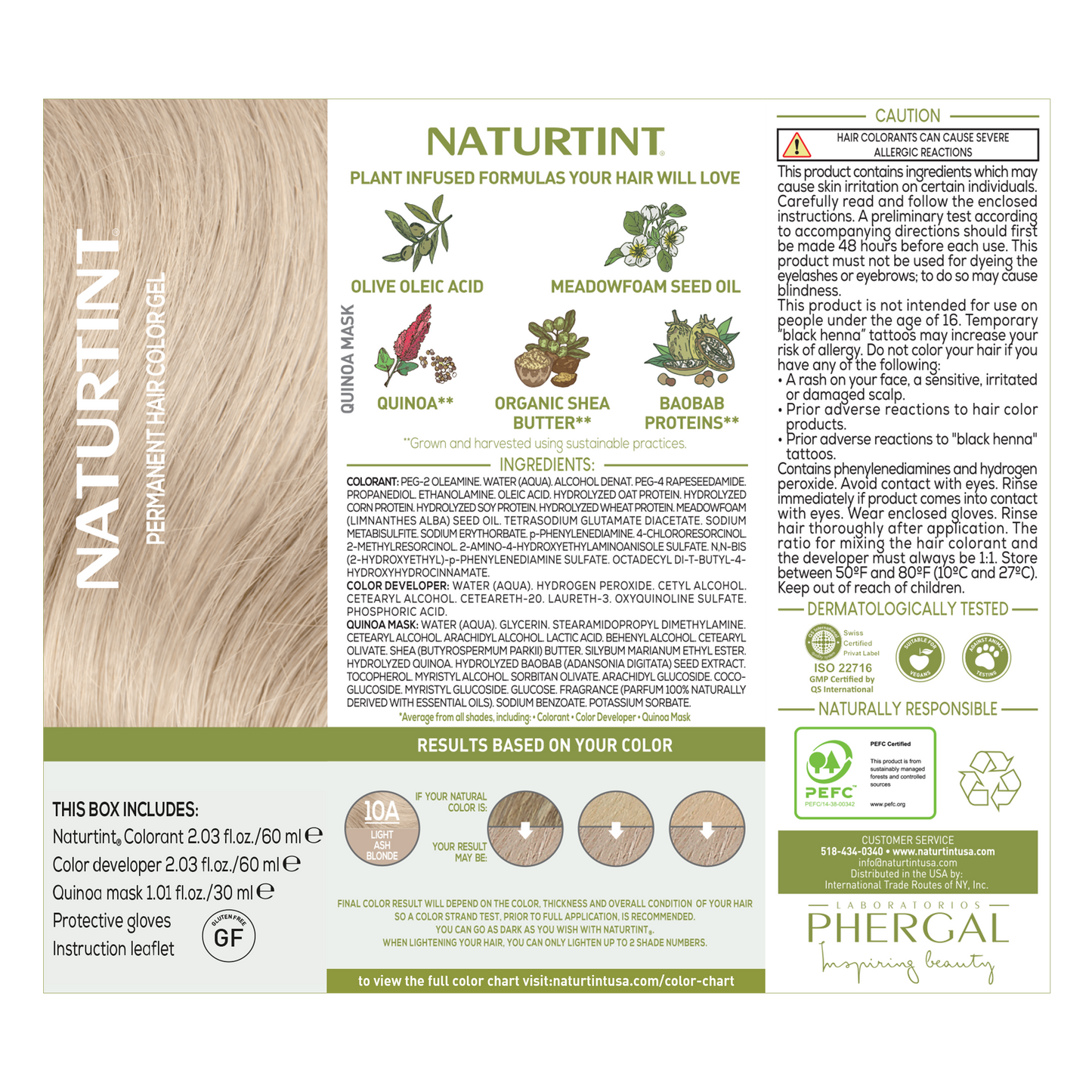Naturtint Permanent Hair Color 10A Light Ash Blonde (Packaging may vary)