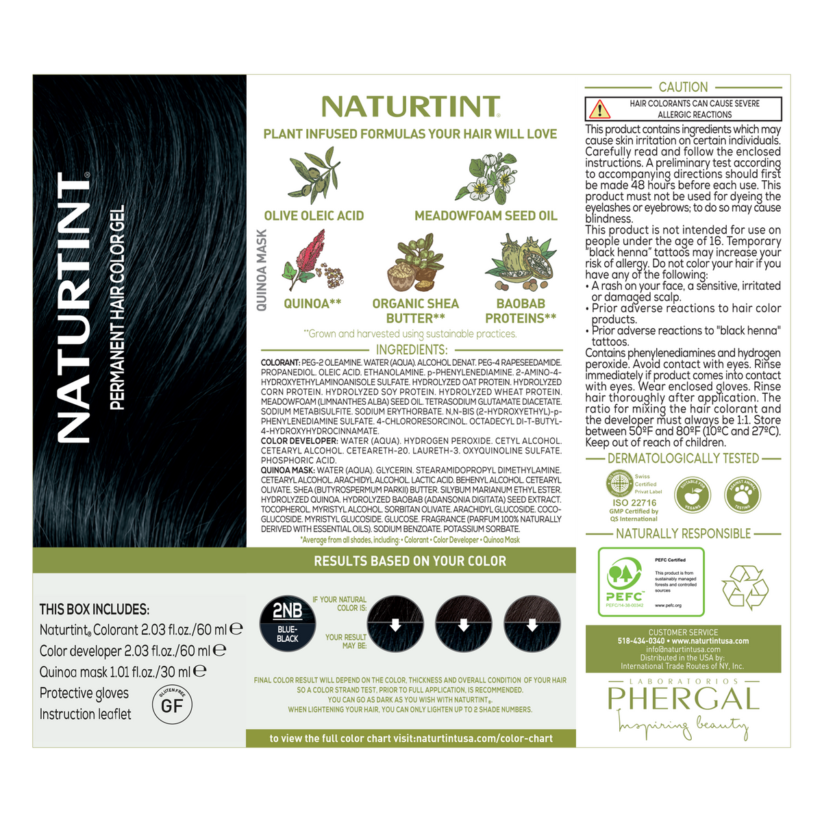 Na True Colorant Naturtint Permanent Hair Color 2NB Blue Black (Packaging may vary ...