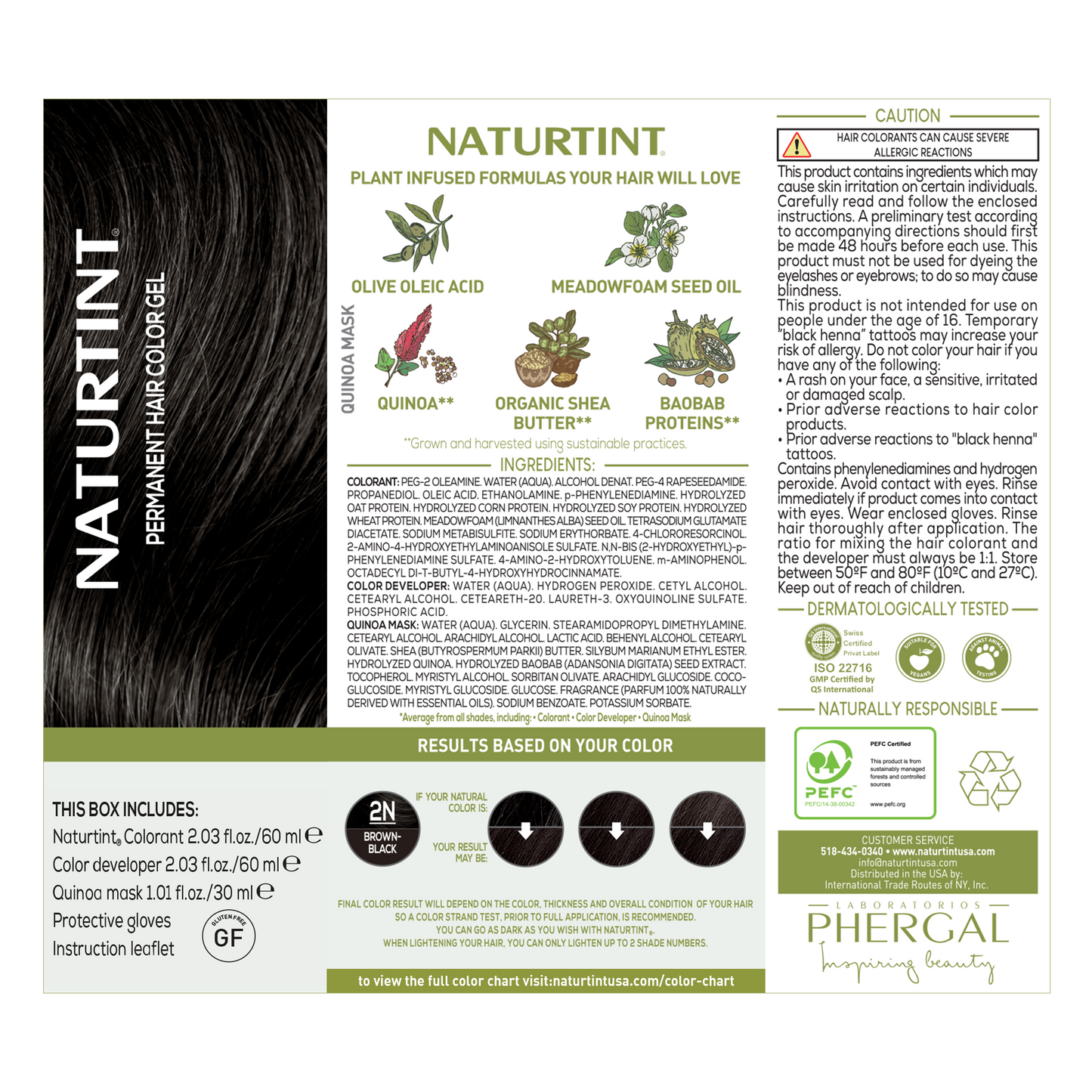 Naturtint Permanent Hair Color 2N Brown Black (Packaging may vary)