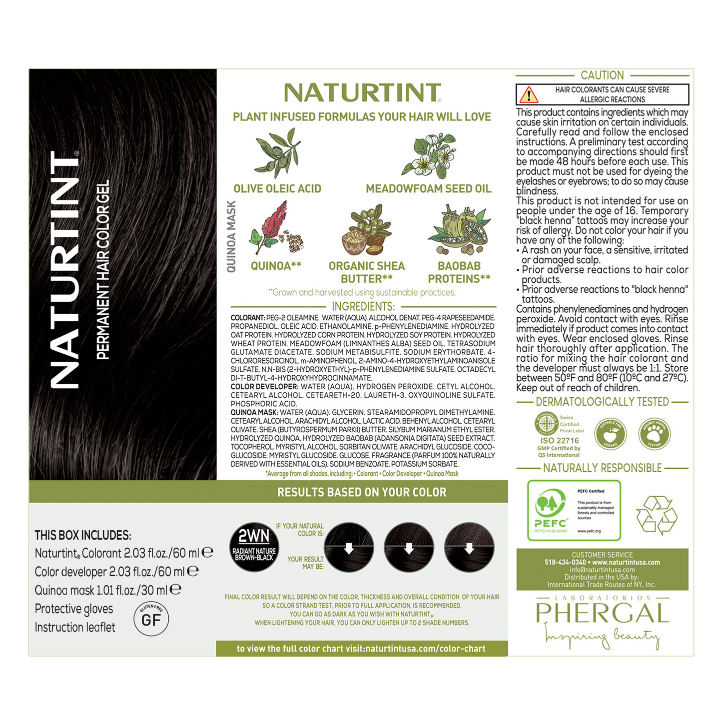 Naturtint Permanent Hair Color 2WN Radiant Nature Brown Black (Packaging may vary)