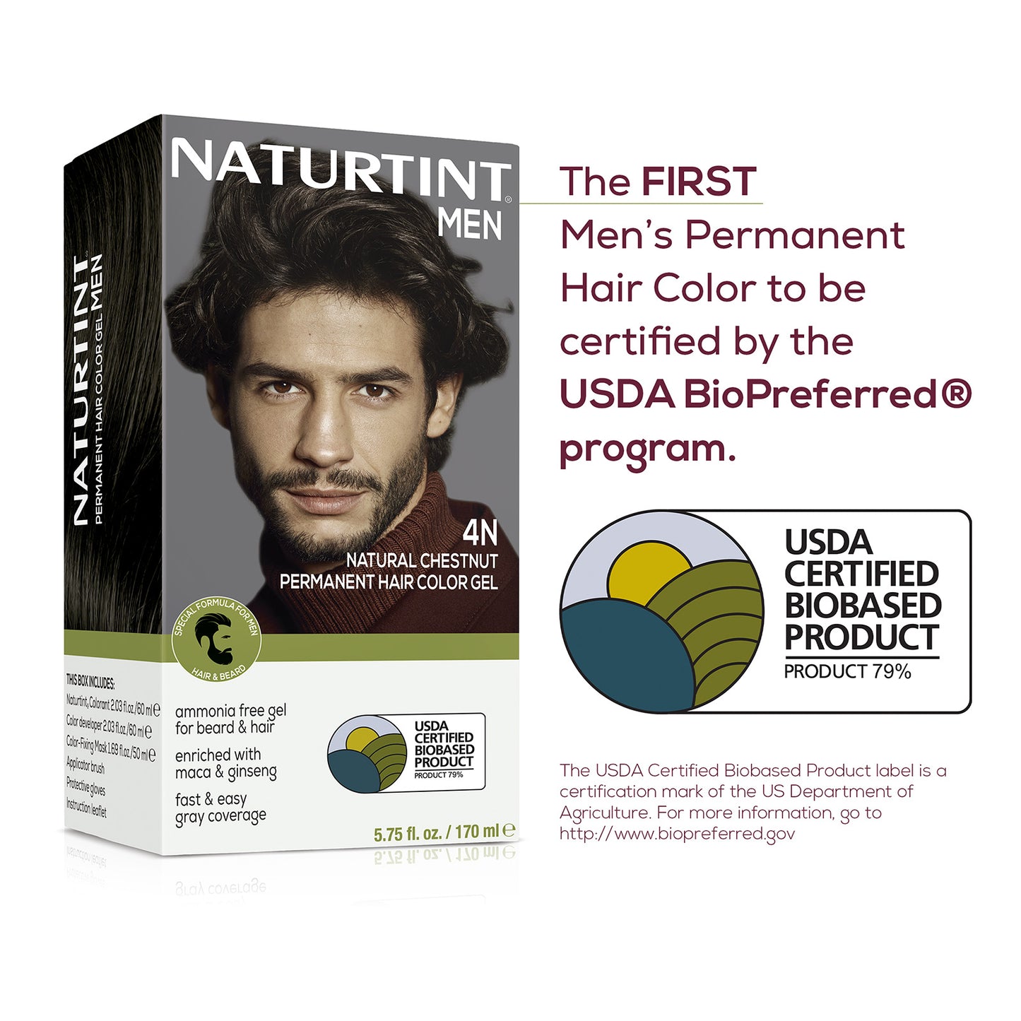 Naturtint Men's Permanent Hair Color 4N Natural Chestnut