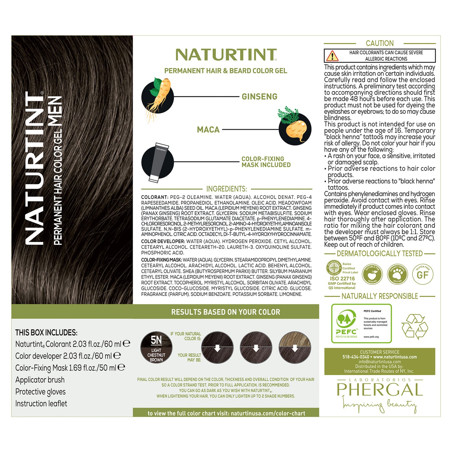 Naturtint Men's Permanent Hair Color 5N Light Chestnut Brown