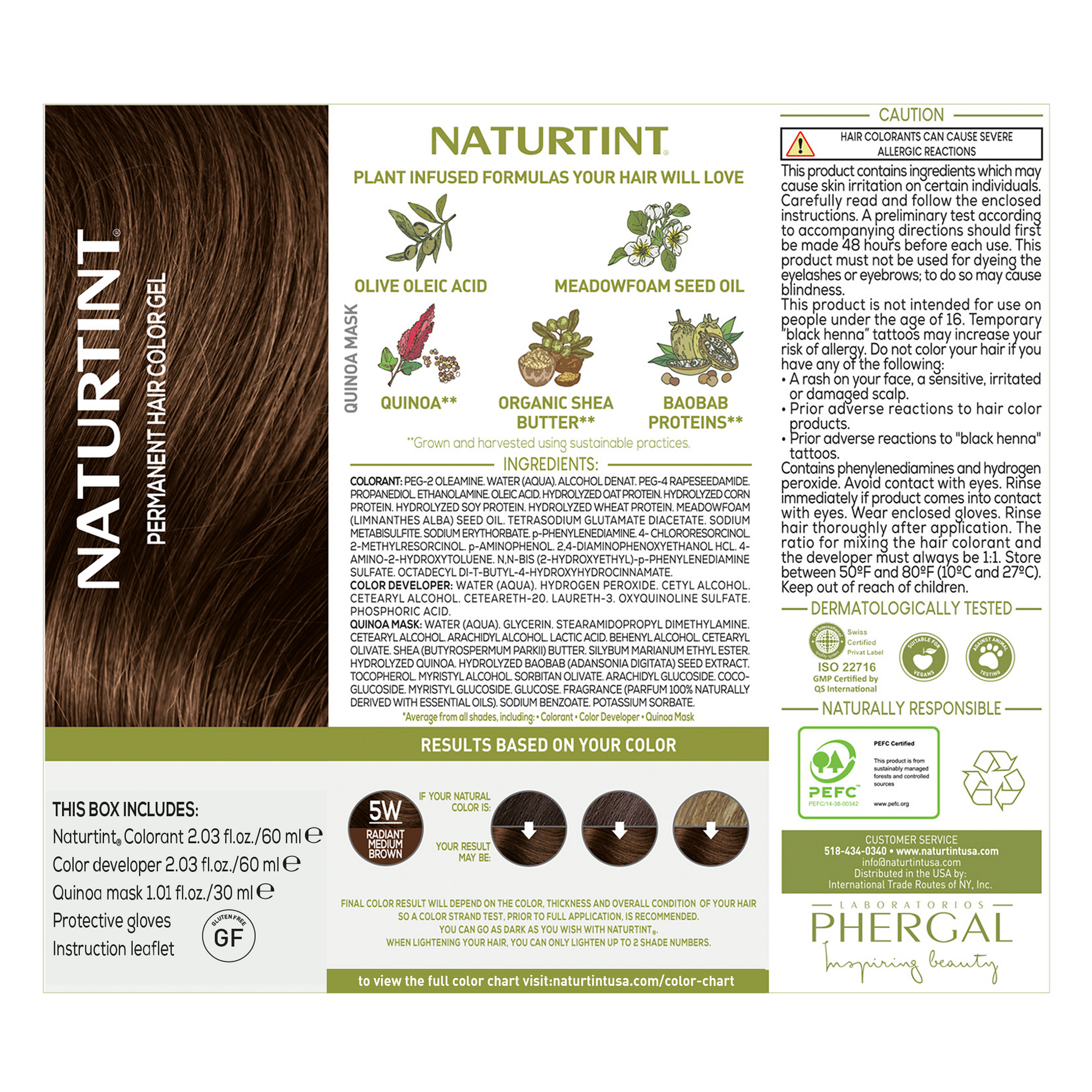Naturtint Permanent Hair Color 5W Radiant Medium Brown (Packaging may