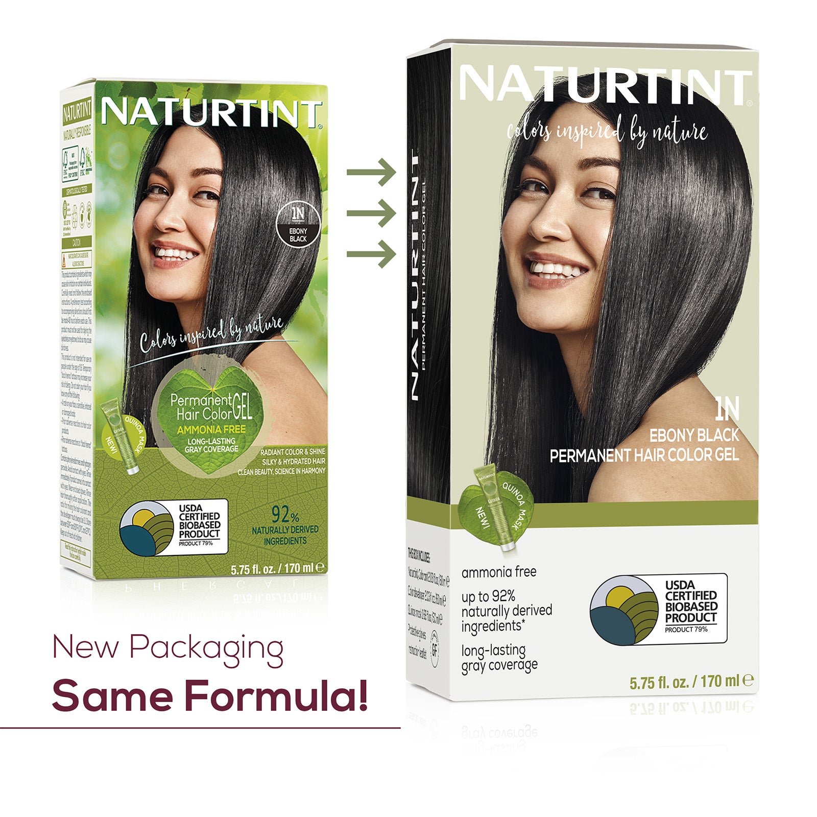 Naturtint Permanent Hair Color 1N Ebony Black Packaging may vary