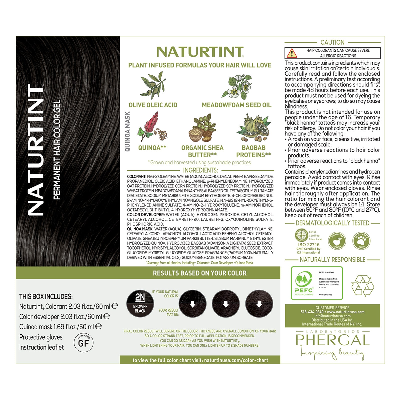 Naturtint Permanent Hair Color 2N Brown Black (Packaging may vary)