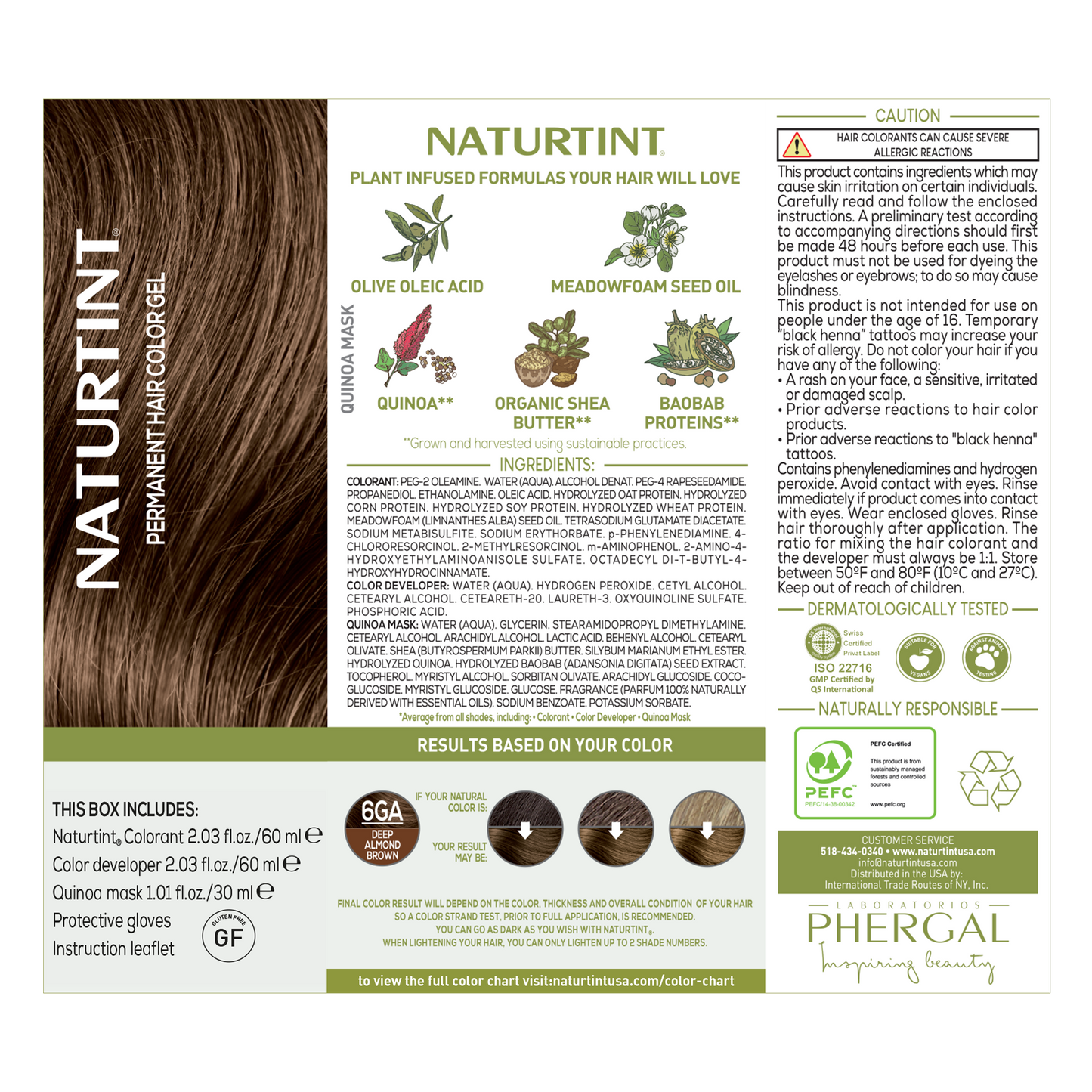 Naturtint Permanent Hair Color 6GA Deep Almond Brown (Packaging may vary)