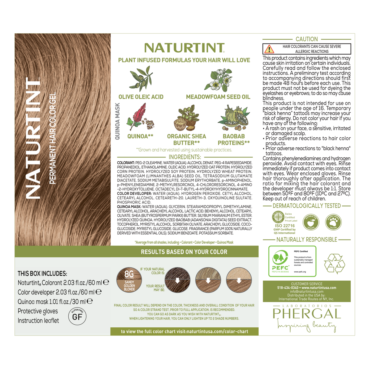 Naturtint Permanent Hair Color 8G Sandy Golden Blonde (Packaging may vary)